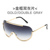 Metallische Oversized Punk Sonnenbrille Damen Semi-Randlose Schutzbrille Shield Lens Designer Große Sonnenbrille Damen Modeaccessoires