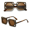 Quadratische Luxus Diamanten Sonnenbrille Damen Punk Mode Strass Sonnenbrille Weiblich Glänzend Sexy Gelbe Linse Brille Schatten Handgemacht