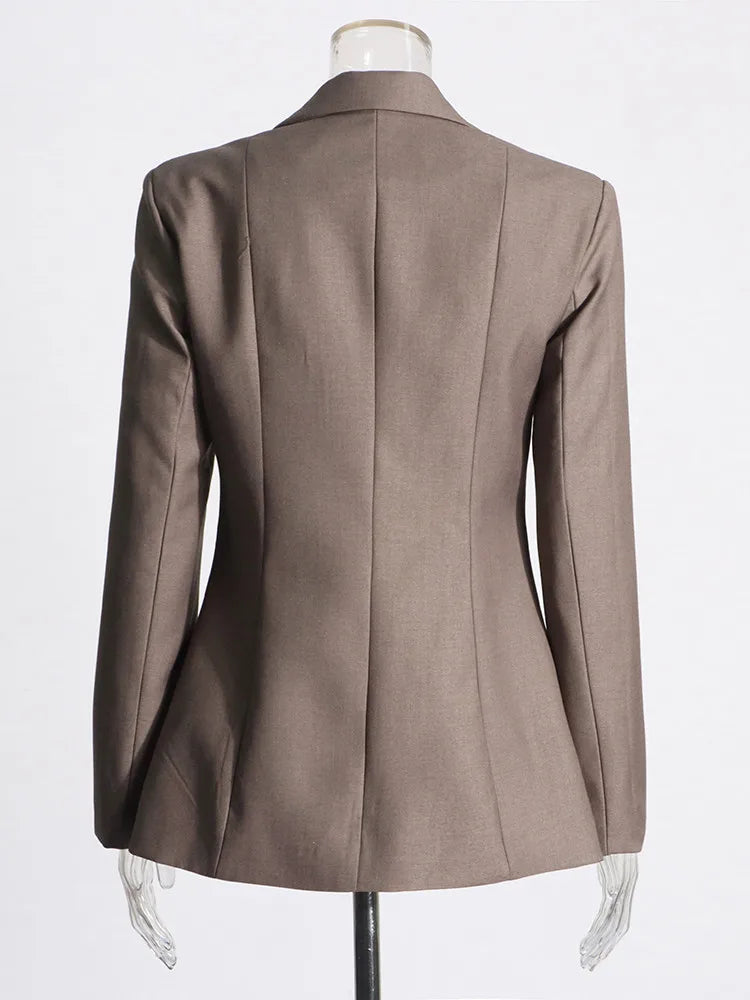 TWOTWINSTYLE Patchwork Lace Up Hohl-Blazer für Damen mit gekerbtem Kragen, langen Ärmeln, Tunika, Designer-Blazer, weibliche Mode Neu
