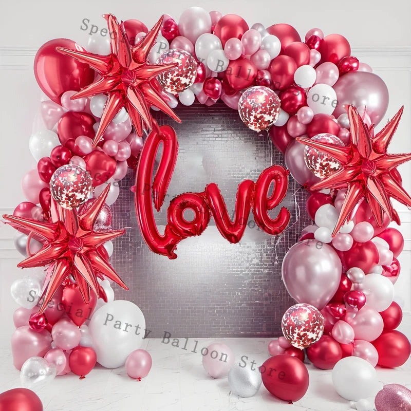 Valentinsdeko Ballon Girlande Bogen Kit Rosarot Herz Liebe Ballon für Hochzeit Jahrestag Valentinstag Geschenk 14 De Febrero