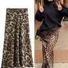 TRAFZA 2024 Women Fashion Leopard Print Skirt Vintage High Waist Midi Skirts Elegant Women Summer Casual Streetwear Skirt