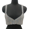 Handmade Crystal Top Women Fashion Beaded Bra Beading Tops Ladies Pearl Cape Smock Outwear Woman Celebrity Covery Top