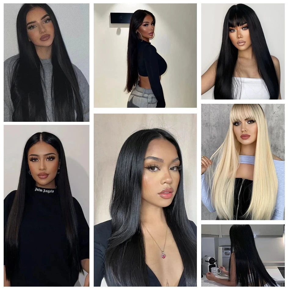 #6 Light Brown Bone Straight Clip In Hair Extensions 1 Piece 5 Clips Full Head One-Piece Clip In Human Hair Extensions 100G/Set