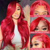 Hot Red 13x6 Hd Lace Frontal Human Hair Wigs Brazilian Colored Body Wave Lace Front Wig 13x4 5x5 Closure Wig For Women