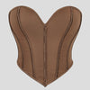 Women'S Strapless Solid Bustier Corset Fishbone Push Up Waist Trainer Crop Tops Sleeveless Backless Padded Bandeau Bikini Top