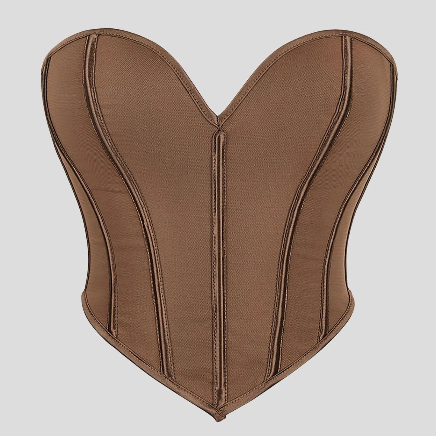 Women'S Strapless Solid Bustier Corset Fishbone Push Up Waist Trainer Crop Tops Sleeveless Backless Padded Bandeau Bikini Top