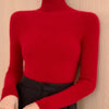 Damen Rollkragen-Basics Kaschmirpullover Herbst Winter Pullover 100% Merinowolle Strickwaren Damen Weicher schmaler Strick Neuer Top