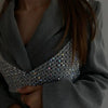 Handmade Crystal Top Women Fashion Beaded Bra Beading Tops Ladies Pearl Cape Smock Outwear Woman Celebrity Covery Top