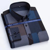 Men's Print Shirt Autumn Spring Long Sleeve Thin Non Iron Fashion Business Causal Social Anti-wrinkle Plaid Slim Fit Chemise Hom