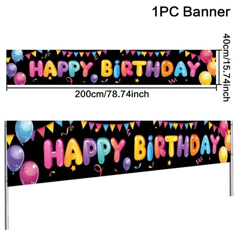 Alles Gute zum Geburtstag Banner Geburtstagsparty Dekoration Kinder Jungen Mädchen Babyparty Dekoration Girlande Wimpelkette Flaggen Jahrestag