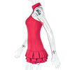 Joskaa Elegant Red Mini Tiered Dress Women Hipster Sexy Halter Backless Skinny Vestidos 2025 Summer Clubwear Vacation Beachwear