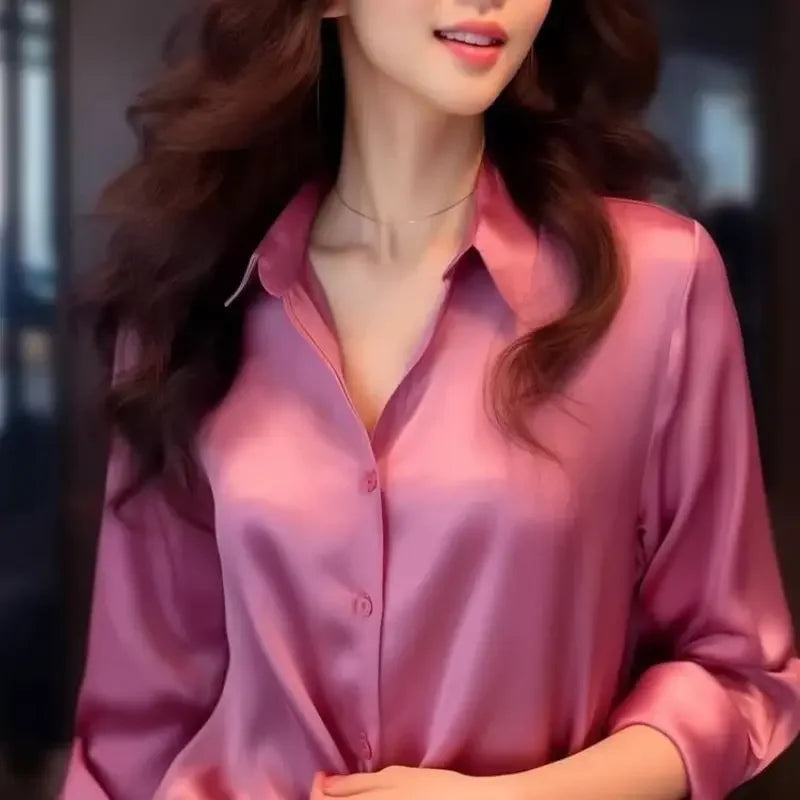 Frühling Herbst Damen Uni Rollkragenblusen Knopfleiste Elegant Locker Langarm Oberteile Büro Damen Französisches Schwarzes Hemd Tops