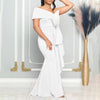 Elegante Kleider für Damen, One Shoulder, ärmellos, Rüschen, Meerjungfrauen-Schnitt, bodenlang, luxuriös, für Geburtstagsfeiern, Dinner, Vestidos Mujer Kleid