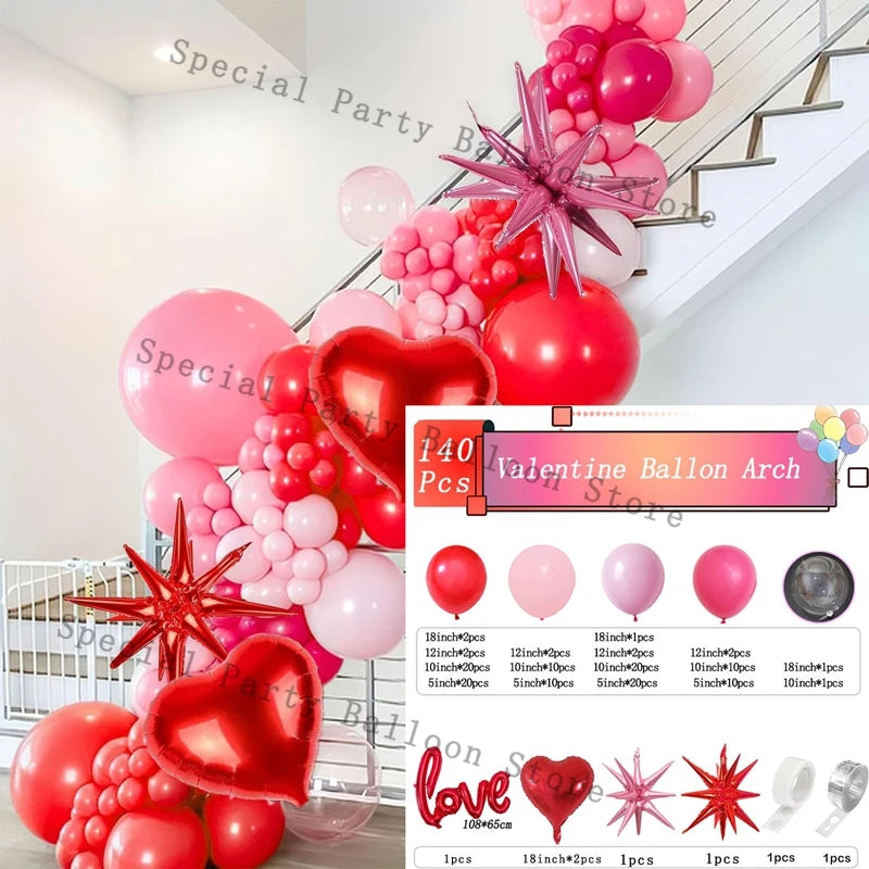 Valentinsdeko Ballon Girlande Bogen Kit Rosarot Herz Liebe Ballon für Hochzeit Jahrestag Valentinstag Geschenk 14 De Febrero