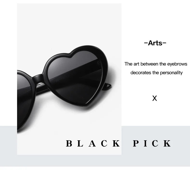 Neue herzförmige polarisierte Sonnenbrille für Damen, modisch, süß, Retro, Vintage, Verlaufs-Sonnenbrille, UV400-Schutz, Unisex-Brille