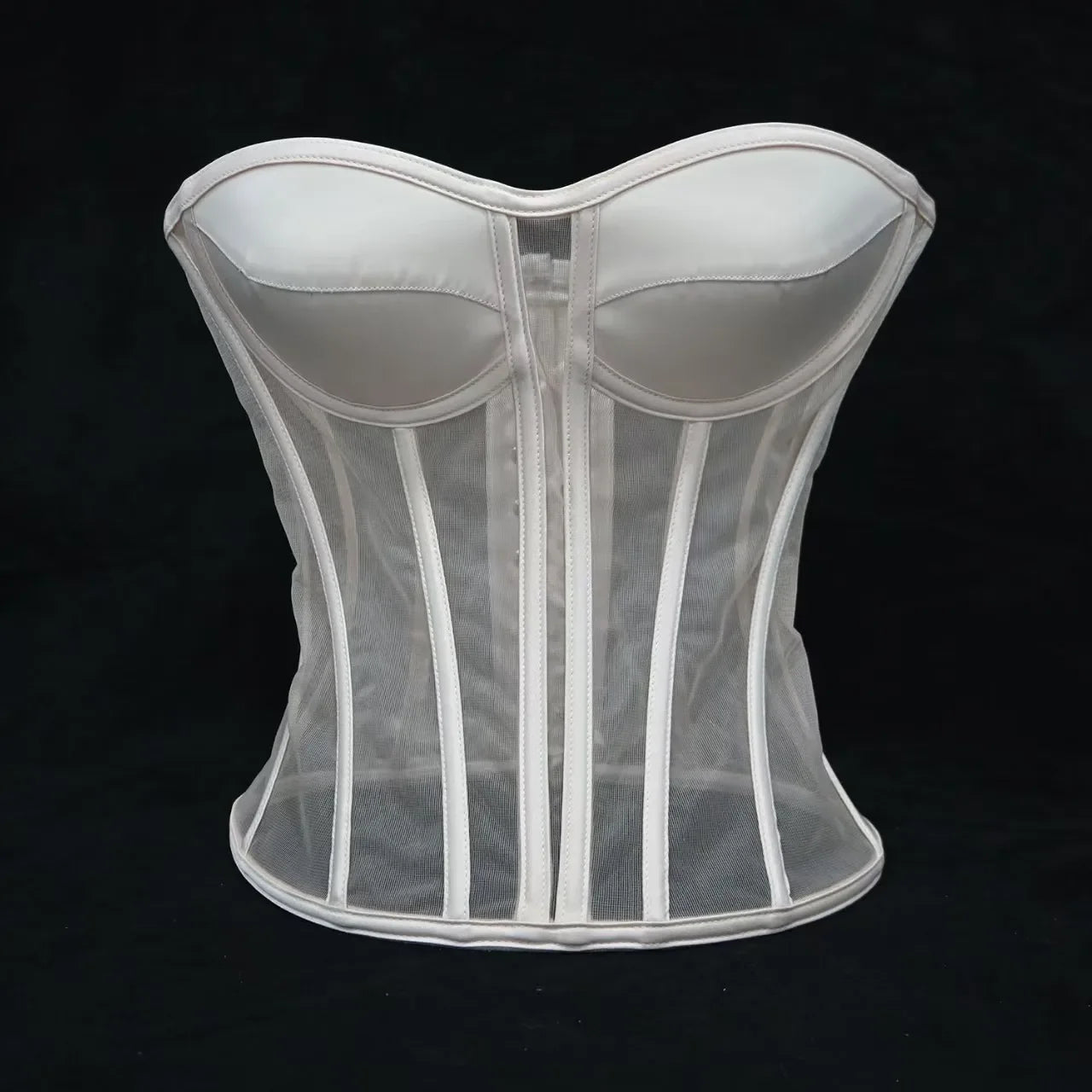 Steel Bone Transparent Bra Bustier Women's Waist Trainer Shapewear Girdles Corset Sexy Club Party Crop Top Lingerie Plus Size