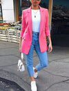 Women Fashion Solid Casual Suit Office Wear Vintage Long Sleeves Coat Spring Autumn Lady Jackets Blazers Jacket Lapel Outerwears