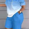 Fashion White 2 Piece Set For Women Long Sleeve Shirt And Shorts Two Piece Suit Women 202 Summer  Casual Home Sets