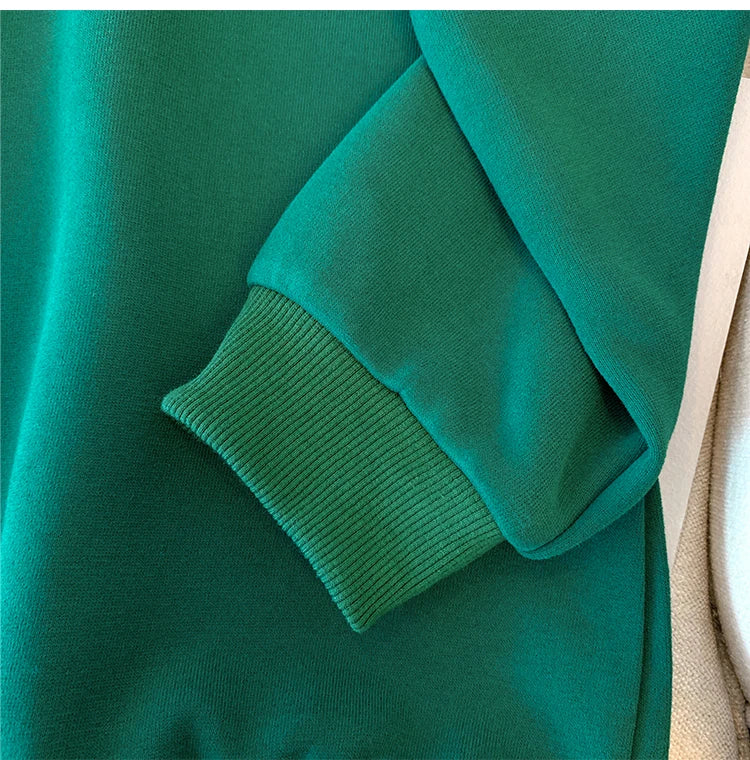 Damen Plus Size Herbst/Winter Casual Pendler Locker und bequem Hoodie Cartoon Print Lila Grün V-Ausschnitt Langarm Top Groß