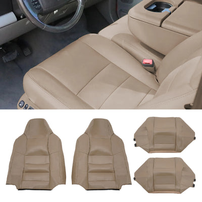 Beige und graue Kunstleder-Autositzbezüge für Ford F250 F350 – wasserdicht und kratzfest,
