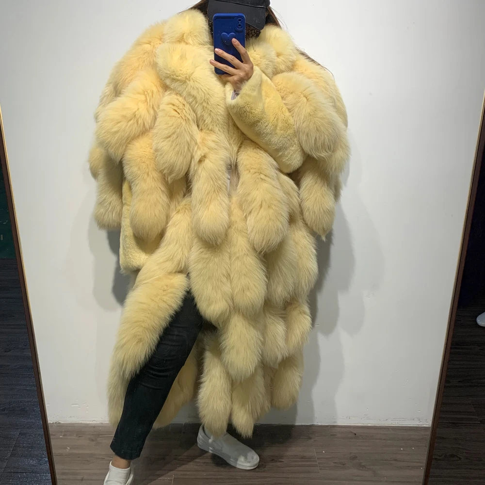 GO BALLISTIC YA Fox Fur Coat 2023 Winter New Natural Fur Clothing Fur Outwear 7337