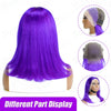 Purple Straight Bob Wigs Human Hair Preplucked Transparent Lace Frontal Wigs Brazilian 13x4 Short Bob Wigs 100% Human Hair Wigs