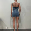 Camisole Dress Sexy Sleeveless Women Denim Dresses Solid Spliced Sheath Slim Washed Distressed 2025 Summer Wrap Buttocks