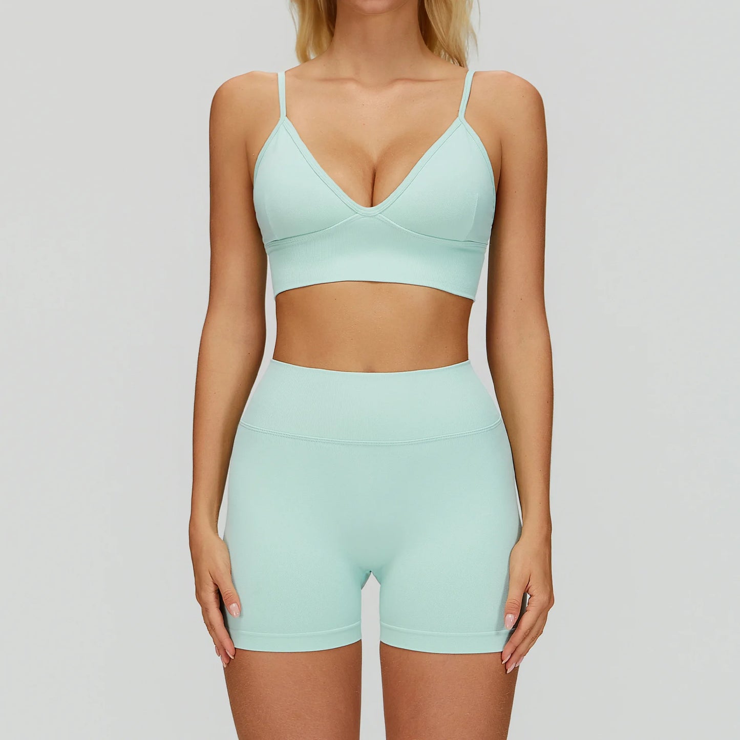 SWELTERING 2/3PCS Seamless Yoga Set Gym Clothes Sportswear Fitness Suits Women Workout Bra Crop Top Long Sleeve Sports Suits