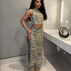 FAGADOER Fashion Streetwear Women Denim Hole Hollow Sleeveless Crop Top And Side Slit Skirts Two Piece Sets Sexy Cowboy Outfits