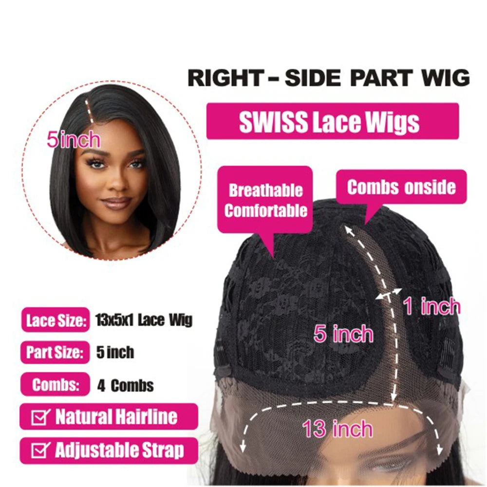 Kurze Ombre Honigblonde Bob Perücke mit Babyhaar Honigbraune Glatte Echthaarperücken Lace Part Seitenbraune Perücken für Schwarze Frauen