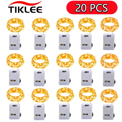 Mit Batterie 20er-Pack Lichterkette Feenlichter Silberner Kupferdraht Batteriebetrieben Dekoleuchten für Hochzeit, Party, Weihnachtsdeko