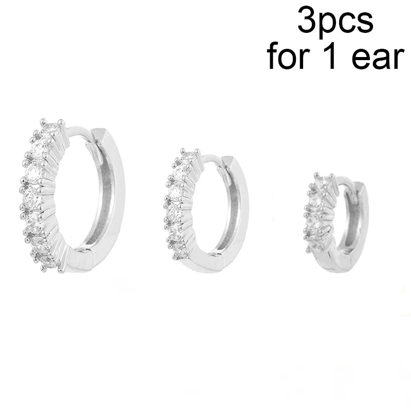 CRMYA Gold Silber gefüllt 16mm 14mm 12mm Blumen baumelnde Ohrringe Zirkonia Creolen für Damen Mädchen Schmuck Großhandel