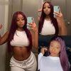 Dark Burgundy Straight Wigs 13X4 HD Lace Front Human Hair Wigs 99J Color Straight Brazilian Hair Wig Glueless Wig Pre Glueless