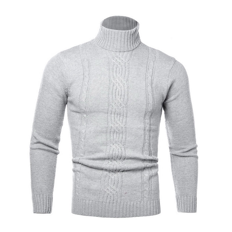 Autumn Winter Men's Warm Sweater Long Sleeve Turtleneck Sweater Retro Knitted Sweater Pullover Sweater