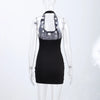 Sexy Halter Metal Ring Cutout Dress Women's O-neck Sleeveless Bodycon Mini Dresses 2026 Summer New Lady Fashion Edgy Party Wear