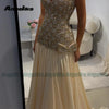Angelika Exquisite A-line Evening Dresses for Women Rhinestones Pleated Bow Graduation Party Gowns Vestido de Gala Customized