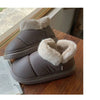 Bow Knot Short Ankle Snow Boots Women Winter Plush And Thick Insulation Waterproof PU Cotton Household Shoes Home Slipper Women