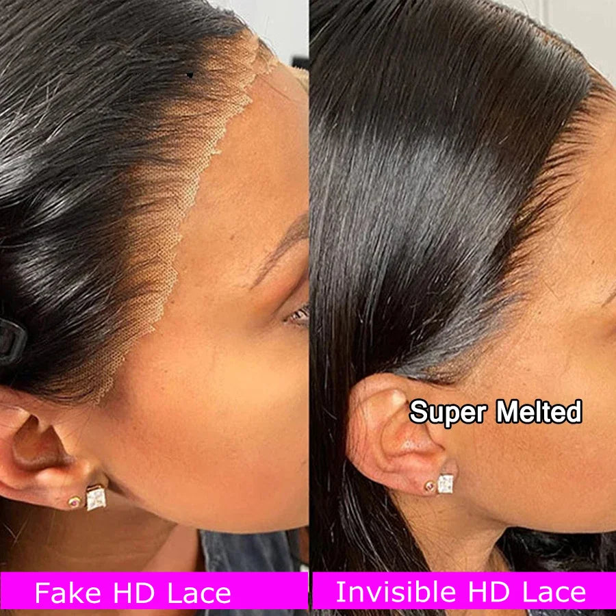 13x6 HD-Lace-Frontal nur Tiefwelle 13x4 Full Frontal unsichtbare HD-Lace-Verschluss nur Echthaar für Frauen schmilzt Haut vorgezupft