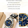 POEDAGAR Luxuriöse Damen-Kleideruhr, leuchtend, wasserdicht, Wochen- und Datumsanzeige, Damenarmbanduhr, Edelstahl-Damenquarzuhr reloj+box