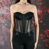 Steel Bone Transparent Bra Bustier Women's Waist Trainer Shapewear Girdles Corset Sexy Club Party Crop Top Lingerie Plus Size