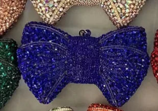 Newest Rhinestone Green/Black Clutch Purse Bow Luxury Diamond Women Red Evening Clutches Bags Wedding Bridal Bag Stones Handbags