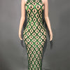 Sparkly Rhinestones Sleeveless Long Dress Elegant Dark Mesh Celebrate Evening Wedding Prom Gown Birthday Dress Photograph Wear