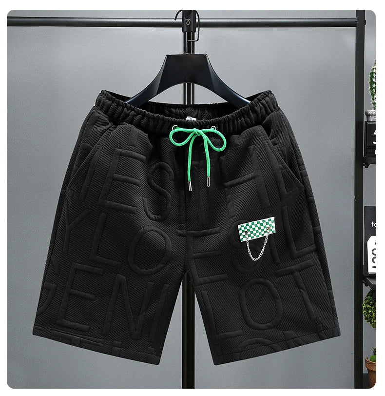 Neue Mode gestrickte Shorts Herren Bequemer elastischer Bund Kleidung Männliche atmungsaktive kurze Hosen Übergröße