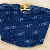 Zweiteiliges Set Damen Ärmellose Bandeau-Tops Sexy Crop-Shirt Knopf-Hosen-Sets Gerade Hosen Taschen Lässige passende Sets