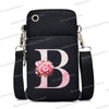 Damen Kuriertasche Kleine Handtasche Umhängetasche Geldbörse für Handy Sakura 26 Alphabet-Druck Münzgeldbörse Damen Kartenhalter