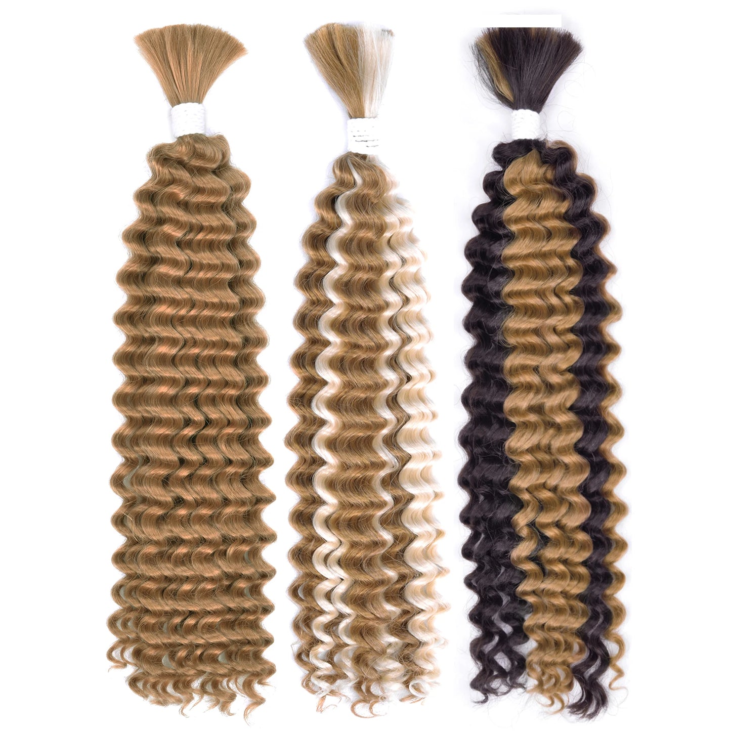 Synthetic Bulk hair for Braiding Wet and Wavy Micro Braiding No Weft Faux Deep Wave Braiding Hair Extensions for Box Boho Braids