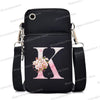 Damen Kuriertasche Kleine Handtasche Umhängetasche Geldbörse für Handy Sakura 26 Alphabet-Druck Münzgeldbörse Damen Kartenhalter