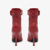 Gürtelschnalle Reißverschluss vorne Modenschau Stiefeletten Damen Herbst Winter Neu Spitz Metallverzierung Rote High Heels Ankle Boots