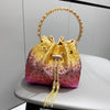 Handhabung Strasssteine Abend-Clutch-Tasche Geldbörsen und Handtasche Luxus Designer Umhängetasche Glänzende Kristall-Clutch-Geldbörse Eimer-Tasche