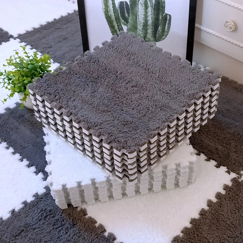 Eva-Schaumstoff-Puzzle-Teppich, weiche Plüsch-Kindermatte, Babyspielzeug, Baby-Spielmatte im Kinderzimmer, warmhaltende Spielmatte